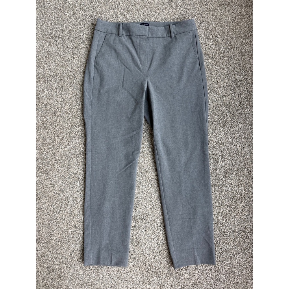 J.Crew Ruby Crop Pant Womens 10 Grey Slim Leg Stretch Career Trousers - Picture 1 of 7